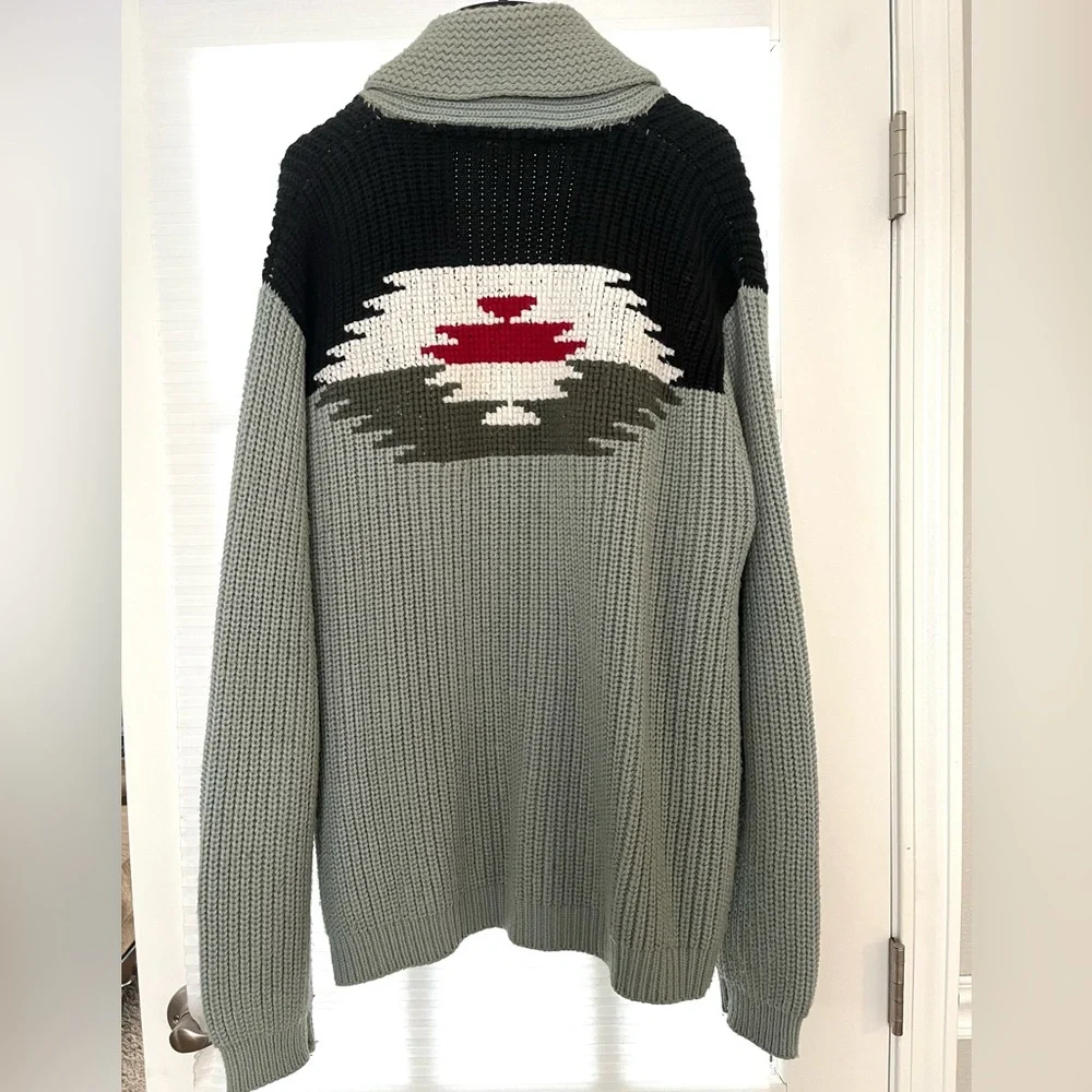 Miller Outerwear Vintage Rare 1970s Cardigan Sweater Grandpa Dad Vibes Gray Sz L - Picture 3 of 11